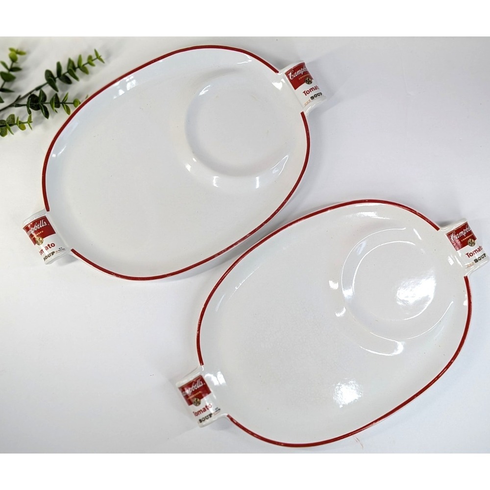 VTG 1994 LOT 2!🚨Campbell's Soup Platter/Snack Advertising Plate Set by Westwood